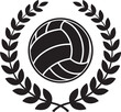 © Amazinart - Volleyball Icon, Sports Laurel Wreath, Black Vector Logo, Athletic Award Symbol