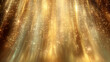 © Shimaya - 降り注ぐゴールドの光線ときらめく粒子の抽象背景、ラグジュアリーで幻想的な輝きを表現したビジュアル Abstract background of cascading golden light rays and sparkling particles, a visual expressing luxurious and dreamy radiance