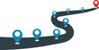 © anamull2004 - Road map infographic with pointer pins representing navigation route timeline showing success journey path progress way forward to finish point destination goal achievement business development