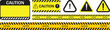 © Mst Rajia - Caution Collection of yellow and black frames. Warning borders, and attention label templates, Caution alarm set, danger sign collection, attention vector icon,