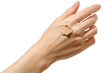 © LeviaUA - Woman Hand with smear of exfoliating scrub applied on the skin. Copy space. Transparent background.