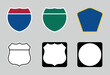 © Glitter_Klo - USA interstate county road empty signs set. Vector