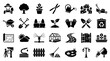 © Iconique Studio - Collection of gardening icons representing tools plants and outdoor activities for landscaping and home improvement projects