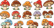 © Gimhana - Cute Kawaii Mushroom Characters Set