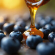© Oleg_Yakovlev - Organic Blueberries and Natural Honey Healthy Food Photography. Generative ai.
