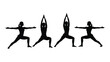 © MDSAEEM - Silhouette series depicting four women performing a warrior two yoga pose