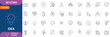 © Ariful - Idea icon set. Containing Creative idea, brainstorming, solution, thinking, innovation, inspiration, creativity, problem solving, strategy and etc. Line Icon. Editable stroke. Vector file.