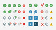 © alva studio - Set of various check marks crosses question marks and exclamation points