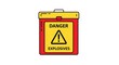 © Mu - Warning sign for explosive materials.