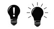 © MDALTUFHOSAIN - Two black lightbulbs with an exclamation point a striking silhouette