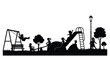© MDALTUFHOSAIN - Children playing on a playground at sunset a striking silhouette