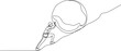 © alamingraphics27 - Continuous single line drawing of person pushing heavy rock symbolizing challenge struggle and perseverance concept