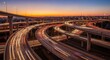 © FADLY - Urban Highway Network At Sunset With Streaks Of Light