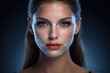 © DAndreev - Woman Portrait With Digital Facial Mapping Technology Interface