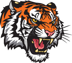  Classic tiger head vector emblem for vintage style sports and club badges