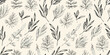 © Gita - Delicate botanical illustration featuring sketched sprigs and leafy branches