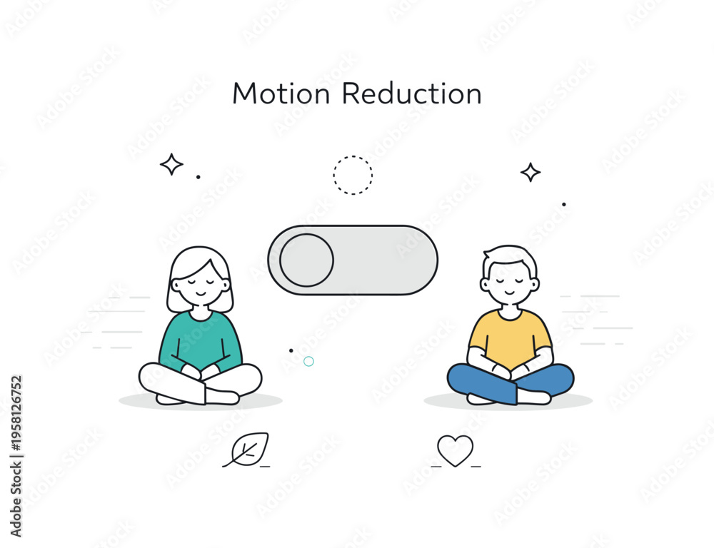 Graphics Reductions Animation Motion reduction option. An animation toggle turned off with gentle ...