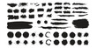 ©  Designer - Black grunge brush strokes and paint splatter stains collection for distressed designs