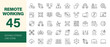 © Dear Lala - Remote working icon set. Editable line icons. Vector illustration.
