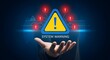© Ram Dutta - System warning technology background with yellow exclamation mark triangle