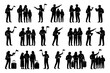 © Igor - Silhouettes of diverse groups with tour guide flags.