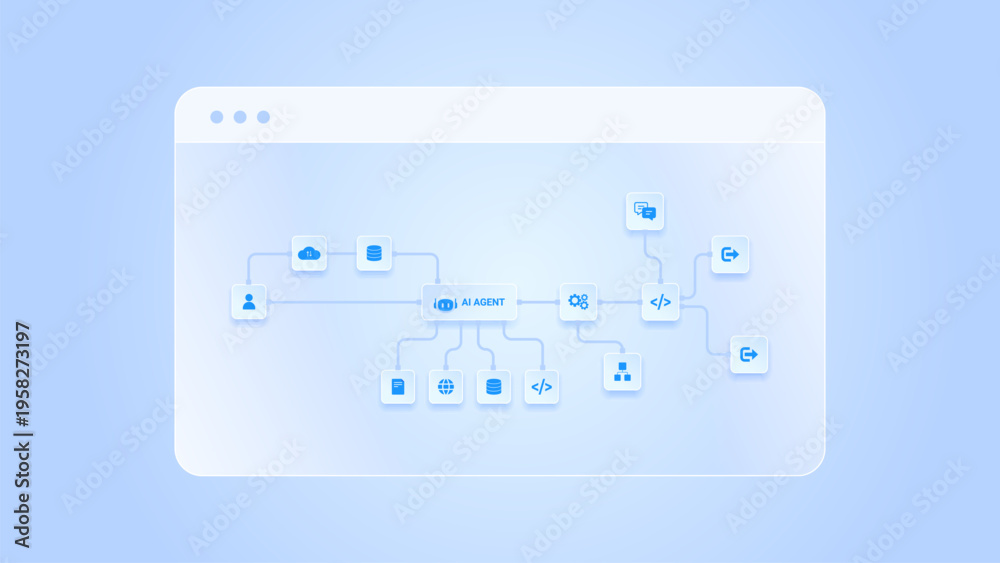 Image vectorielle Stock AI workflow automation artificial intelligence ...