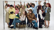 © Lustre Art Group  - Crowded subway passengers sitting and standing holding rail in tight space. Concept of commuter experience, transport comfort issues, service improvement, mobility solutions.