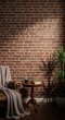 © KHARISMA - Cozy Reading Nook With Brick Wall And Plush Blanket A Peaceful Retreat