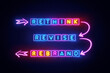 © Partho - Neon circular rethink revise rebrand concept with glowing arrows
