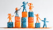 © Ps_Studio21 - Children teamwork building blocks success concept cooperation playful sketch art drawing style showing happy group effort and progress