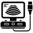 © Creativity07 - Modern ultrasound device silhouette for medical imaging and diagnostic purposes, representing advanced healthcare technology.