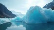 © rookielion - Climate Crisis: Melting glacier in polar region under harsh light