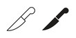 © tamim - Kitchen knife icon in black stroke eps vector graphic