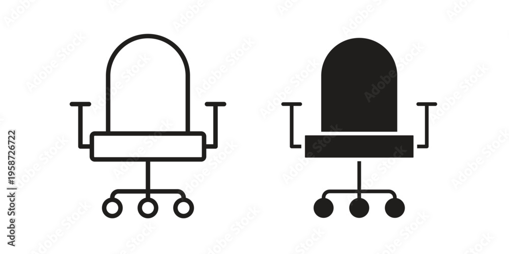 Office chair icon in black stroke eps vector graphic Stock Vector ...
