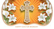 © Desinger - Ornate easter cross with lilies and rays of light as transparent cutout