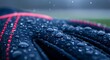 © Marlon - A close-up view of a waterproof sports jacket with rain droplets on it American usa soccer goalkeeper in Dramatic multi-sensory texture in 2026 soccer world championship