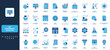 © Icon Majesty - Key Performance Indicators, business development and quality metrics evaluation glyph icon set. Data analytics to plan and improve efficiency solid symbols vector illustration