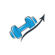 © nurvika - Dumbbell with upward arrow symbolizing fitness progress and growth.