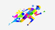 © Nanda - Dynamic Abstract Runner In Vibrant Geometric Motion Graphics