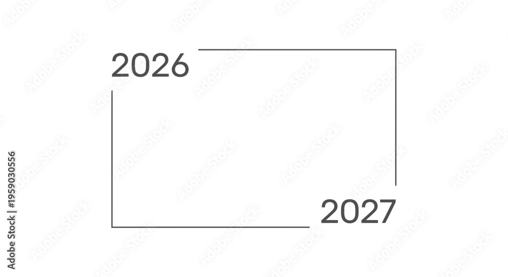 Two Year Timeline 2026-2027 Box Graphic Stock Vector | Adobe Stock
