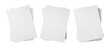 © chathuporn - a stack of empty papers poster template, arranged in layers, for advertising purposes. blank white poster mockup. empty paper mockup. top view, clipping path