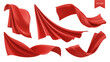 © MDSOPON - Set of realistic red fabric drapes and flowing silk ribbons captured in various dynamic positions Vector