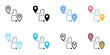 © Gravisio - Route icons set multiple style collection. Editable stroke