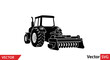 © siti - Tractor with Rotary Tiller Attachment - Agricultural Machinery Icon