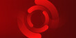 © Marsub - Abstract red banner background. Glowing geometric shapes graphic design. Round elements. Futuristic circle shapes.