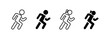 © Adit - Set of outline icons of running fast. Male and female symbols. Illustration.