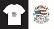 © MDRAZIBUL - America land of the free spirit 1776 home of the brave t-shirt design with american flag
