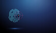 © Елена Бутусова - Fingerprint under target symbol. Targeted hacking attempts, personal data search, identity tracking, cybersecurity threats, data breach risk, biometric protection concept.