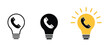 © ARIF AHMED 02 - Light Bulb Phone Icons Idea Communication Innovation Call Support Contact Solution Technology Hotline Vector Illustration Design Isolated Background
