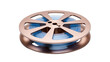 © Sindre - Classic bronze film reel filled with shiny blue transparent media for video projection